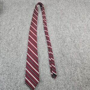 Resilio Men's Tie Red Striped Classic Business Necktie Silk Look